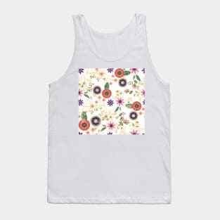 Trendy Colorful Folk Floral Original Golden Design Tank Top